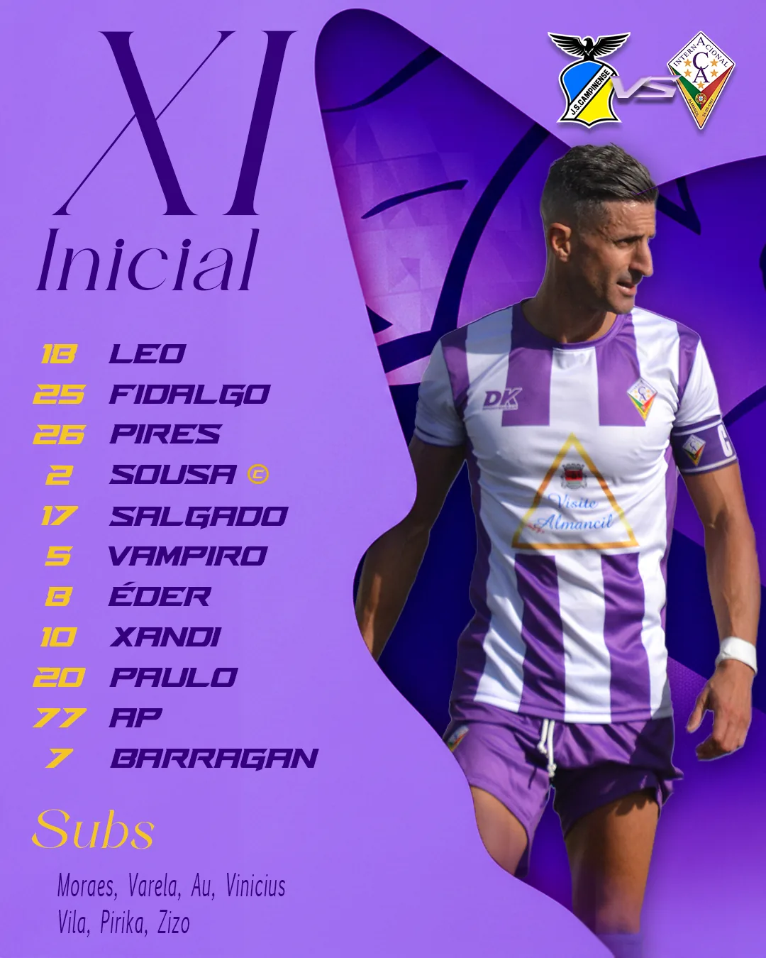 Template de onze inicial do Internacional de Almancil