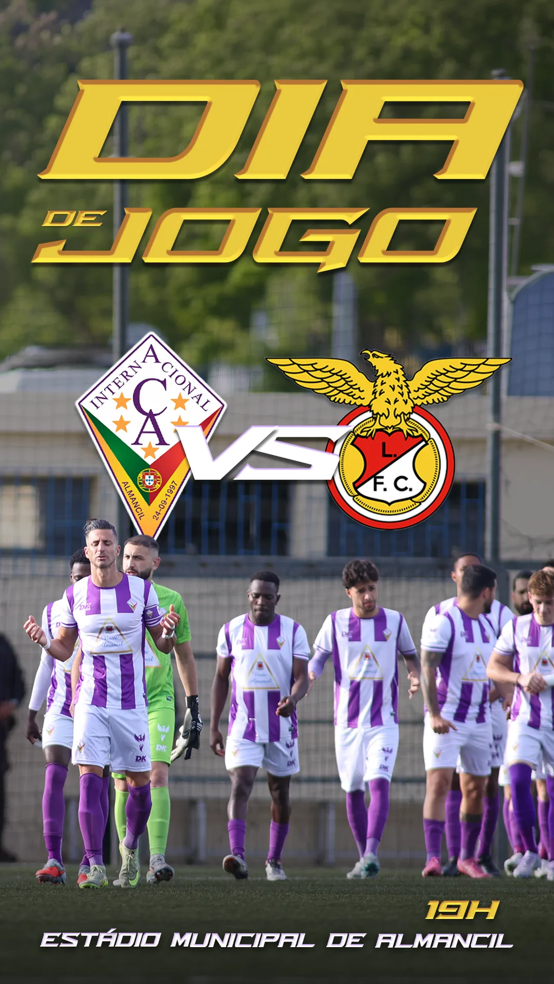 Template de dia de jogo do Internacional de Almancil