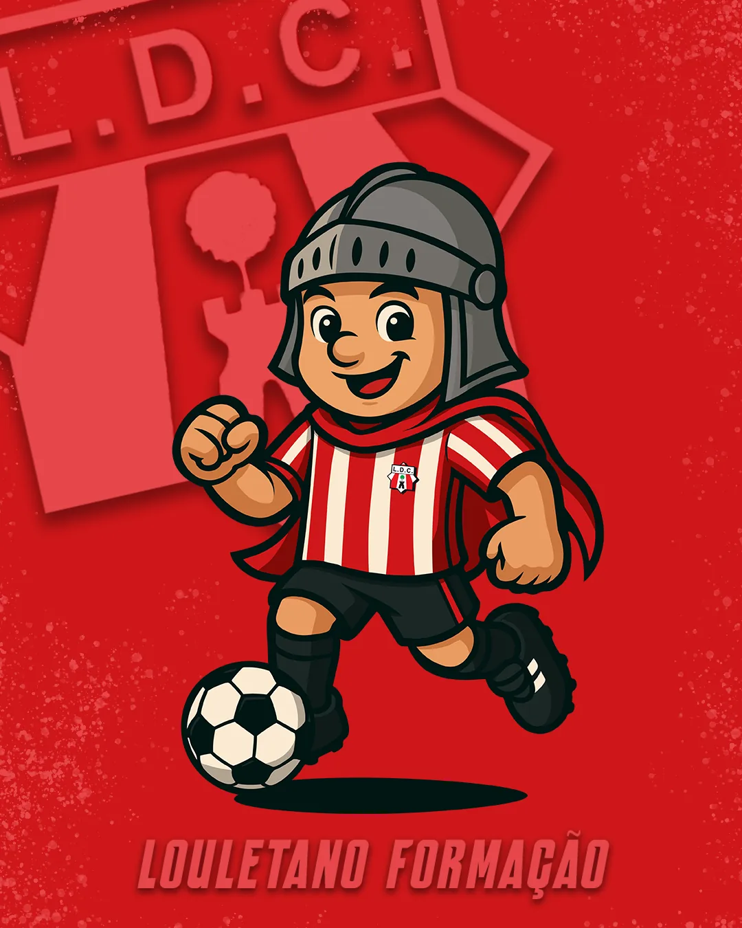 Mascote mini-cavaleiro do Louletano Formação aplicada num criativo