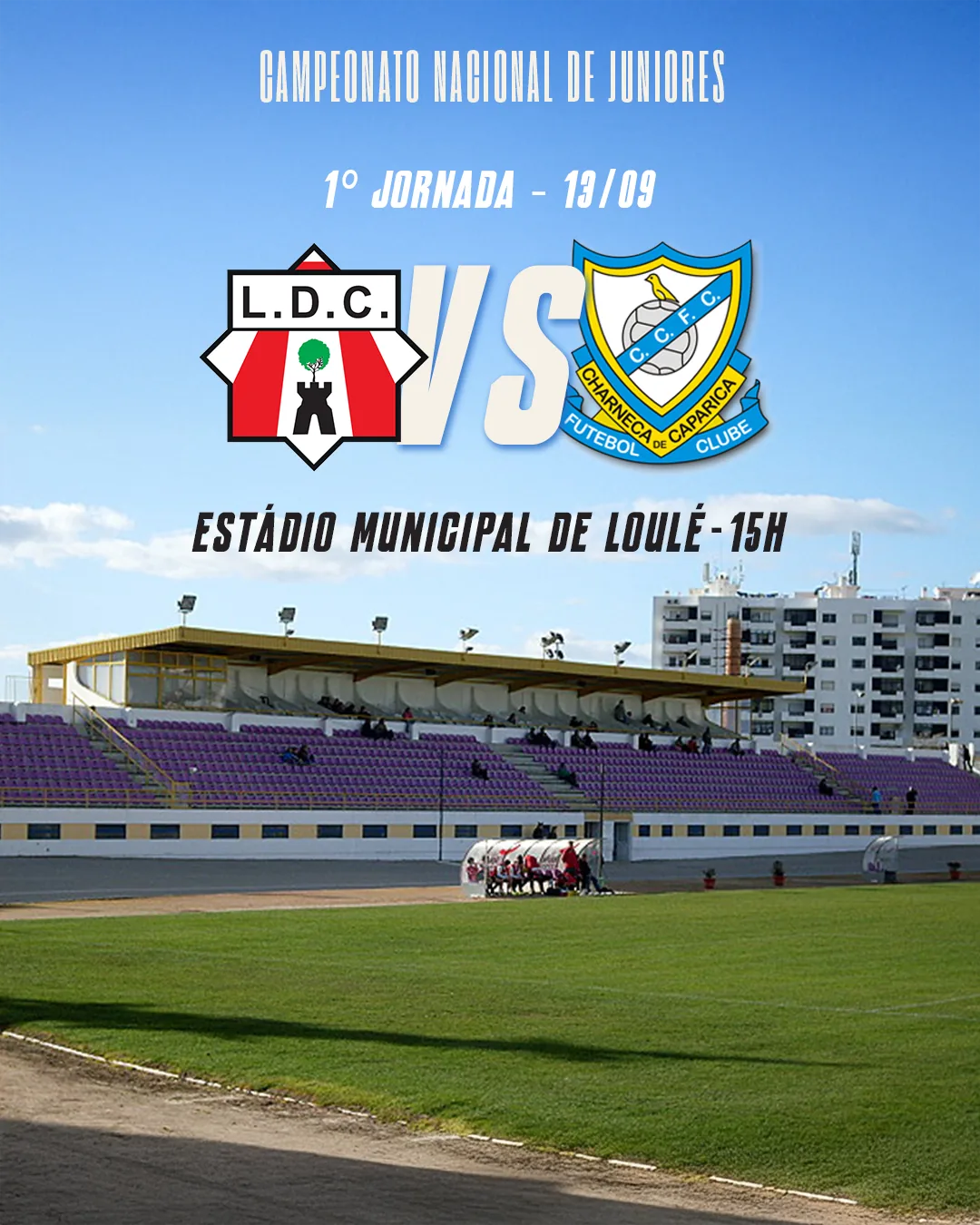 Post de resultado de jogo do Louletano Formação