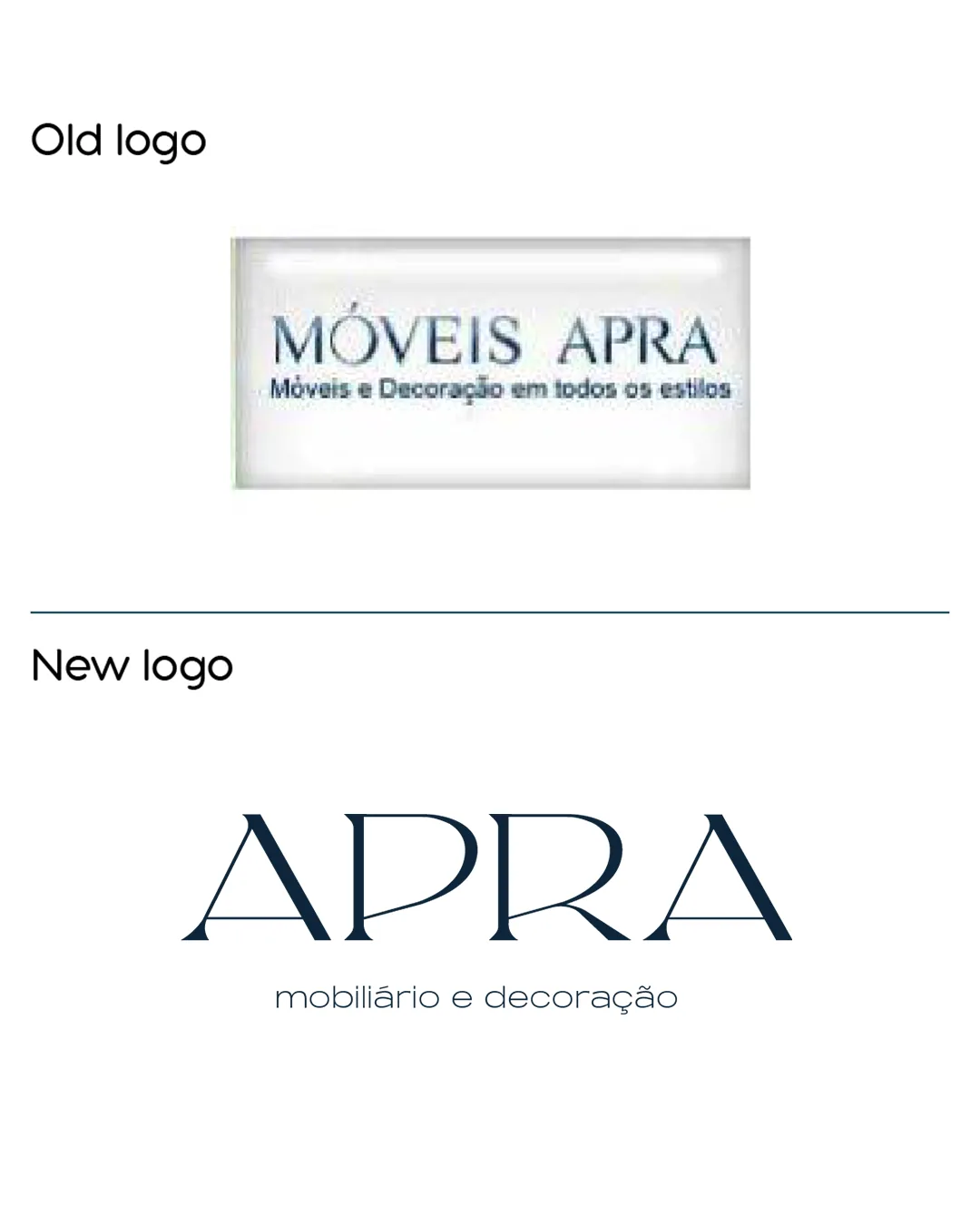 Logótipo da Móveis Apra antes e depois: do logótipo datado à nova marca APRA